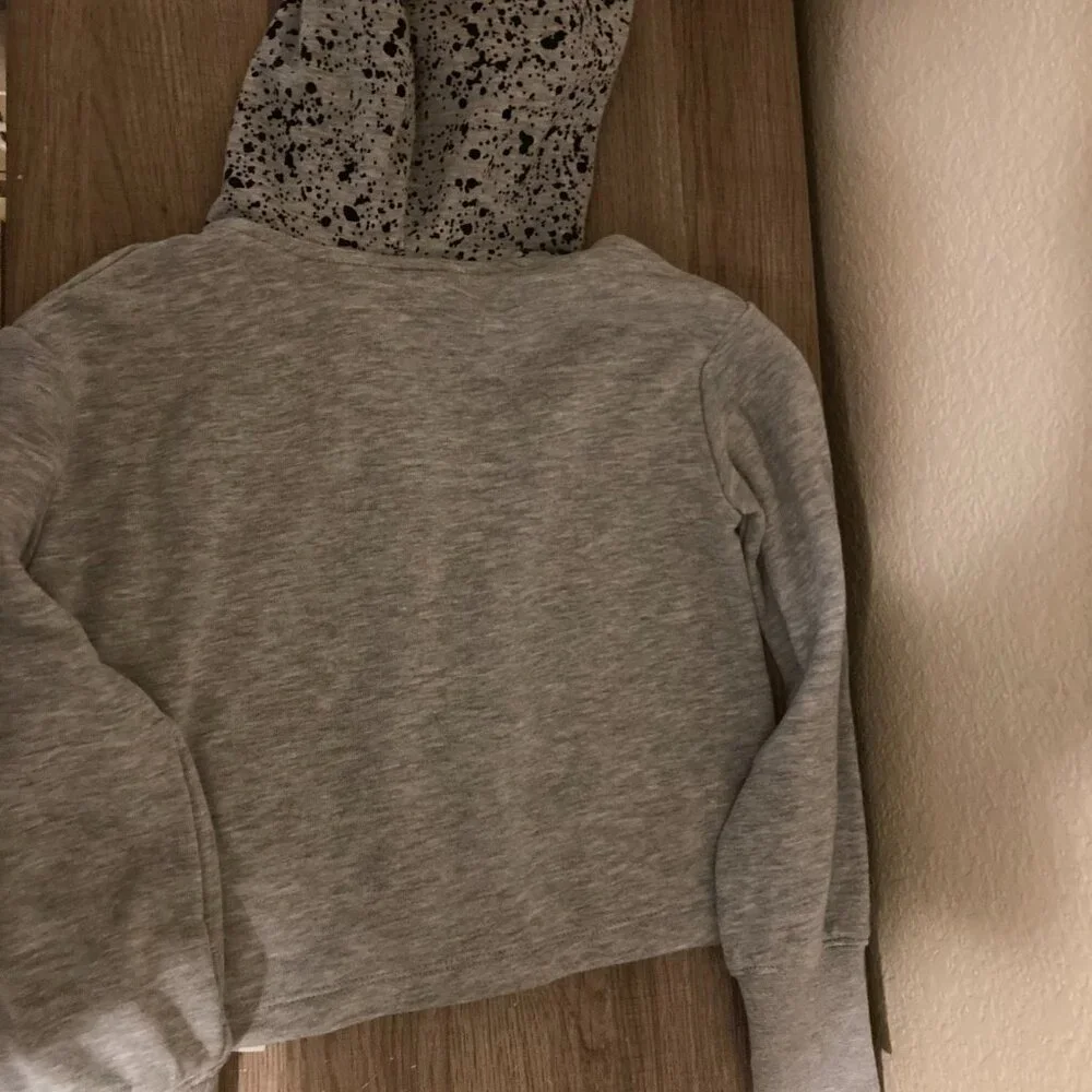 Nike Full Zip Sweatshirt Boys Small 4-5 Light Gray Swoosh Logo Hooded Hoodie